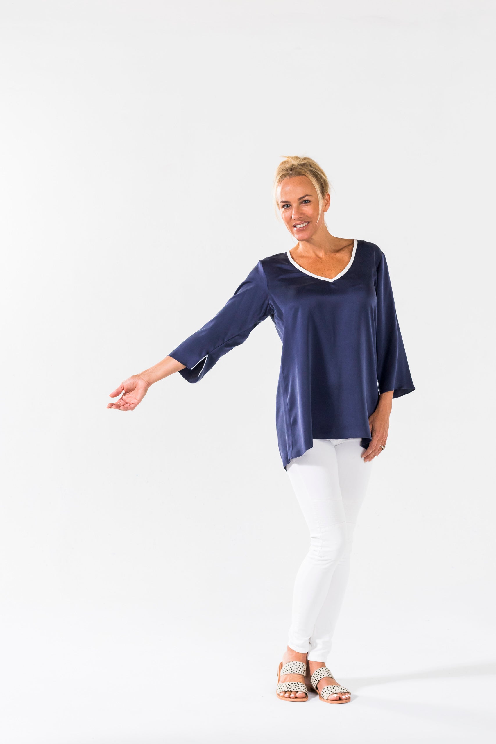 Simple Tunic - blue & white – Design RONA